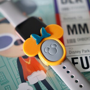 FLEXIBLE MagicBand Puck Holder for Smart Watch Band Ear Bow Style Orange