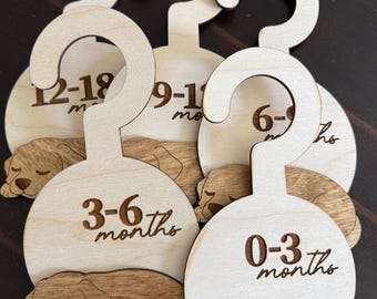 Sleeping Puppy Baby Closet Dividers: Handmade Wood Nursery Organizer