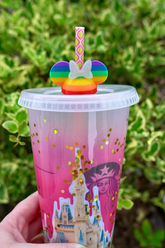 Magical Mouse Ears Rainbow Straw Topper | Straw Buddy | Straw Charm | Straw  Decoration