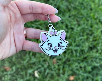 White Cat Fidget Keychain | Clicky Toy | Bag Charm