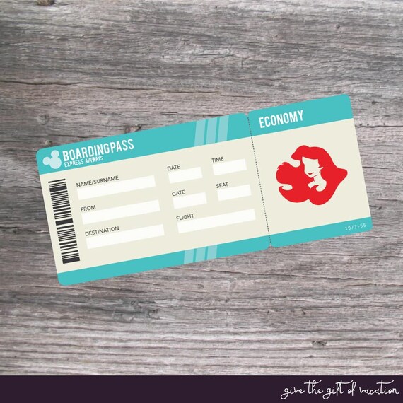 printable pdf ticket for surprise walt disney world trip the etsy