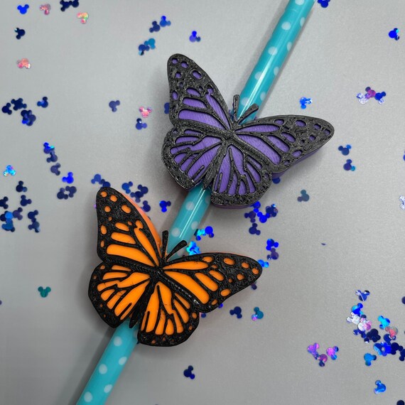 Butterfly Straw Toppers/butterflies Straw Tips/straw -  in 2023