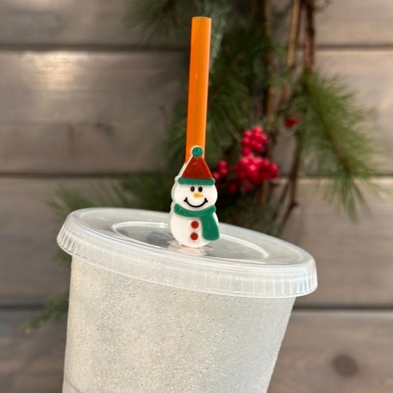 Snowman Straw Topper | Straw Buddy | Straw Charm | Straw Decoration