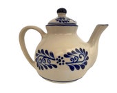 Ceramic Tea Kettles Tea Pot 3-Cup Teapot 700ml 23 ounces - Tetera Colonial White