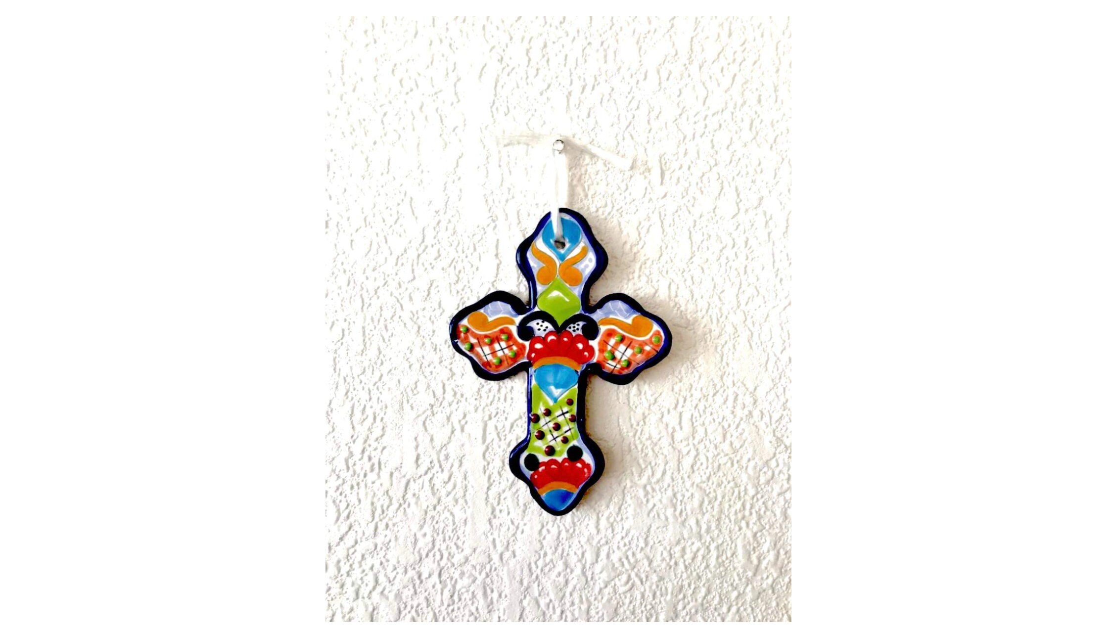 Ceramic Cross Wall Hanging Decorative Cross Hand Painted Etsy