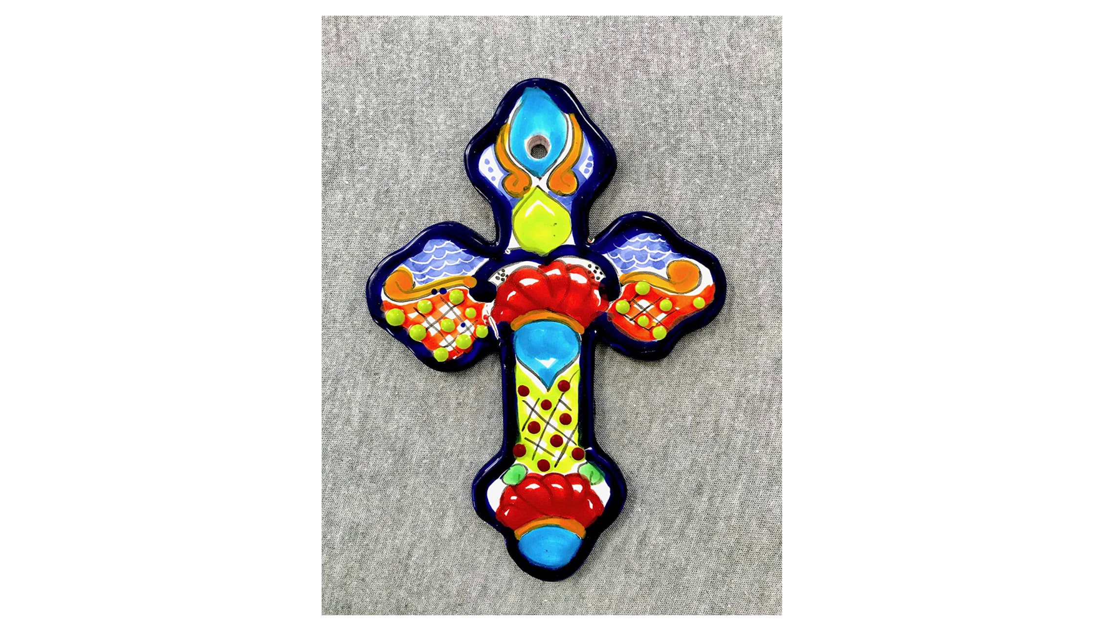 Ceramic Cross Wall Hanging Decorative Cross Hand Painted Etsy