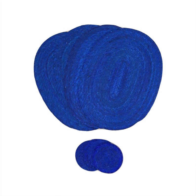 Royal Blue Placemats and Coasters Set of 4 Ecofriendly Etsy