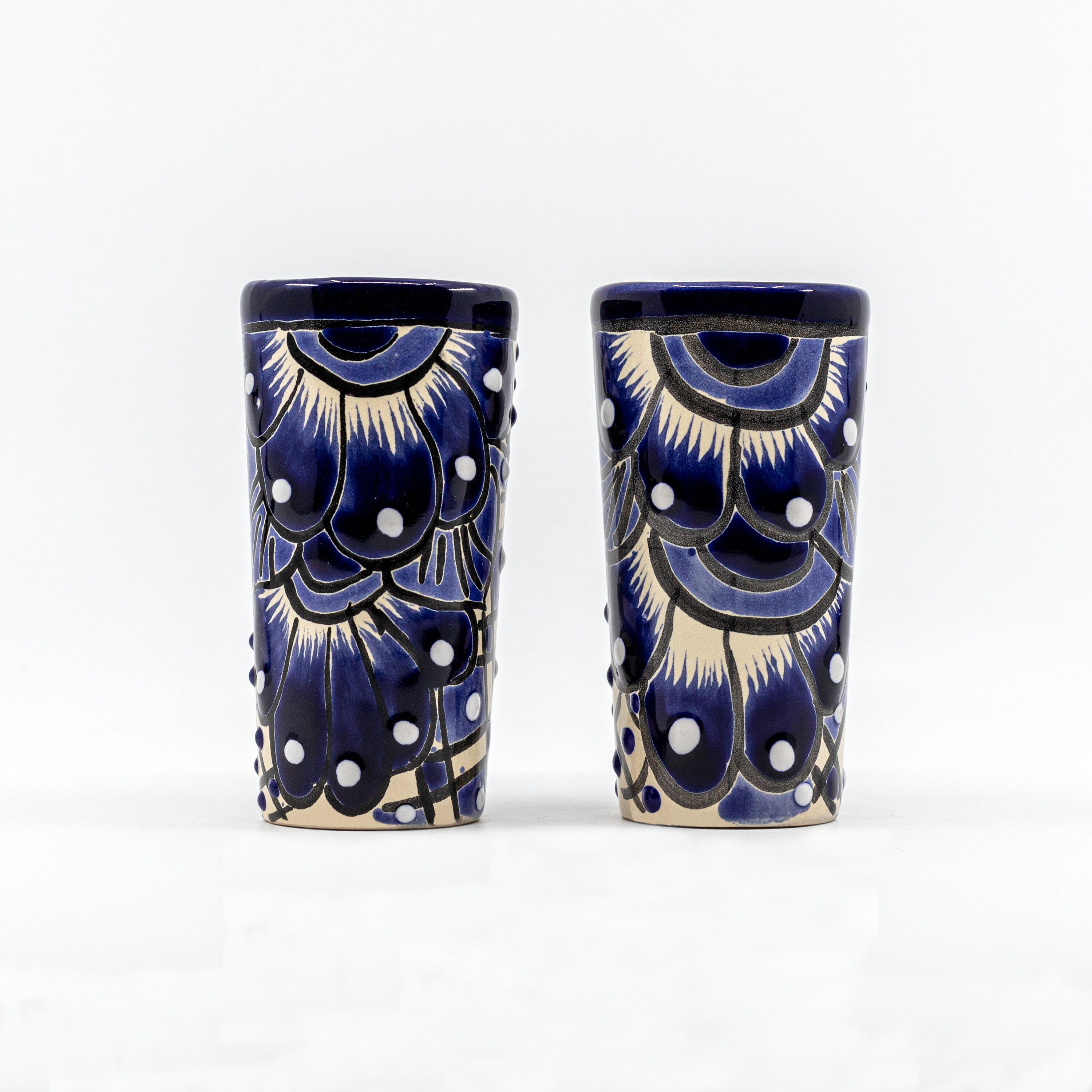 Mexican Shot Glasses Handpainted Ceramic Tequila Shot Glass Etsy