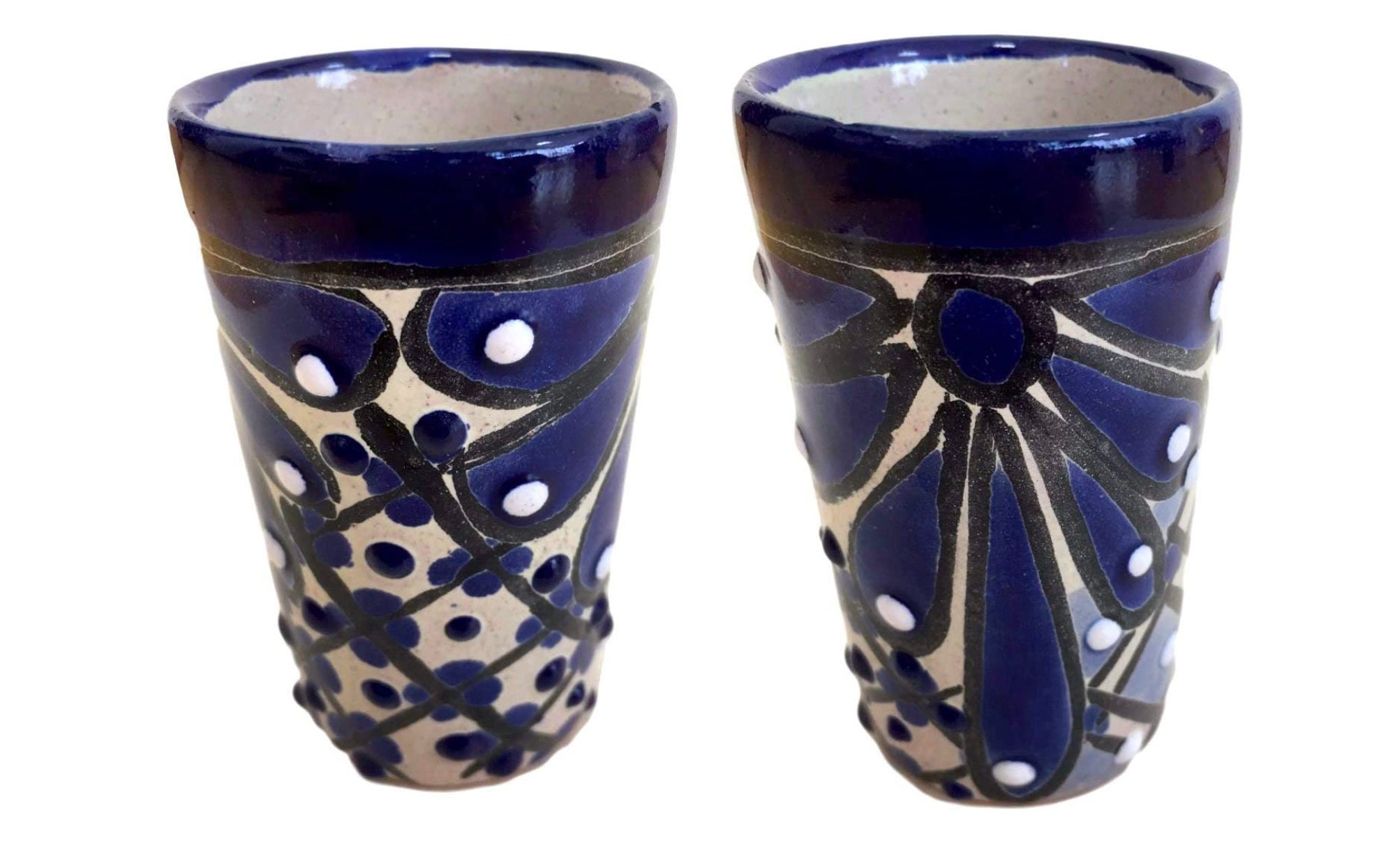 Mexican Shot Glasses Handpainted Ceramic Tequila Shot Glass Etsy