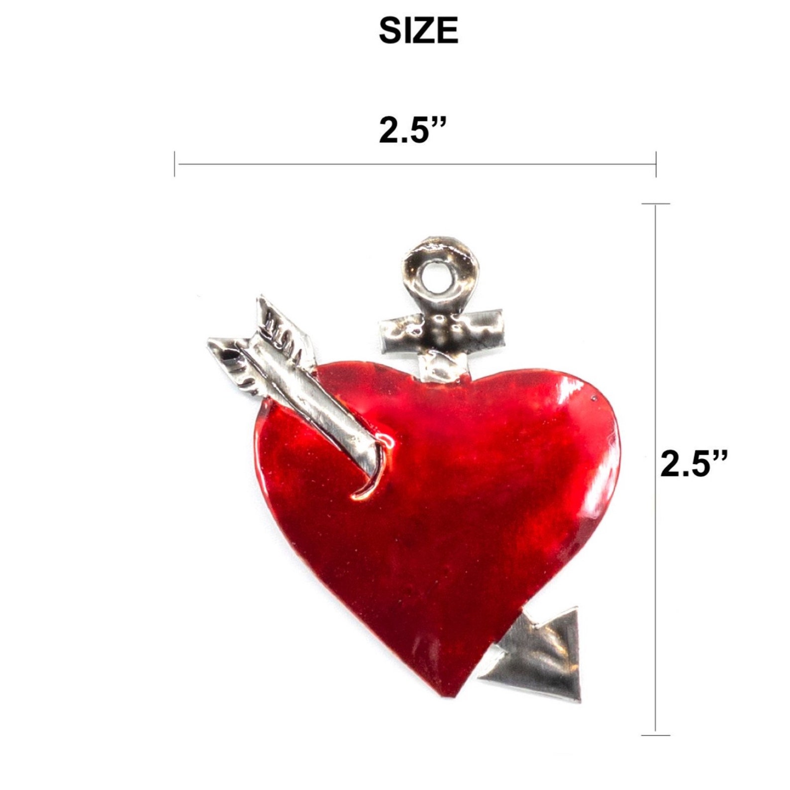 Milagros Charms Tin Painted Sacred Heart Ornaments Mexican Etsy