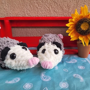 Made to Order: MINI Possum Buddy, Snuggly Possum, Possum with Posable Tail, Opossum Plush, Plushie, Crochet Possum, Cuddly Possum