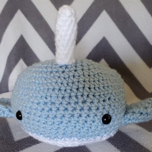 Made to Order! Giant Narwhal Amigurumi, Narwhal Plushie, Narwhal Plush, Stuffed Narwhal Toy