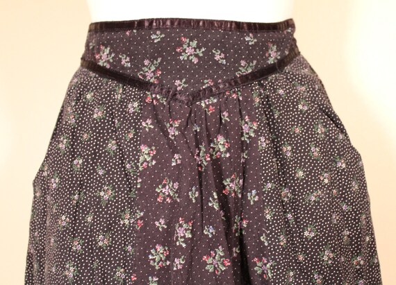 Gunne Sax black purple floral midi skirt 5 7 - image 2