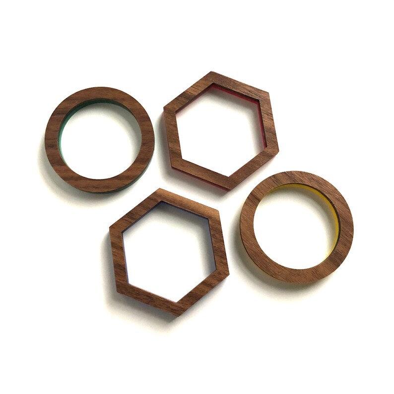 Midcentury Modern Napkin Ring Set X4 Etsy