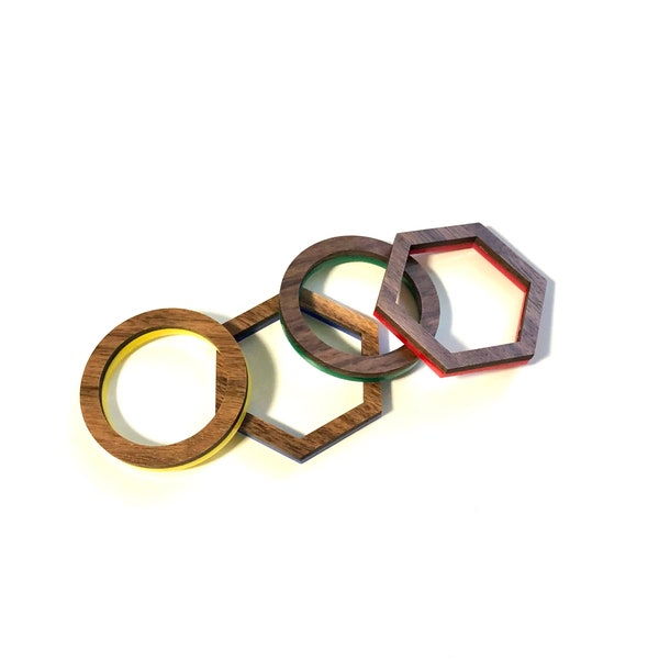 Mid-Century Modern Napkin Ring Set x4