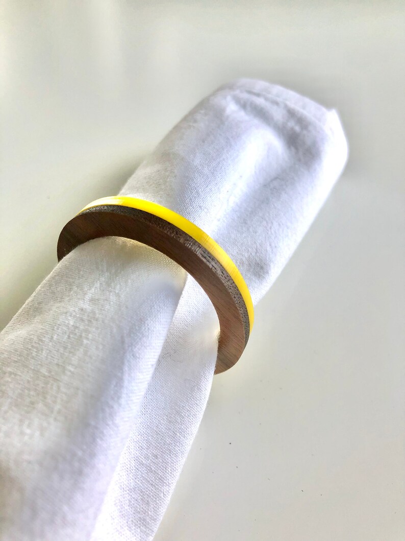 Midcentury Modern Napkin Ring Set X4 Etsy