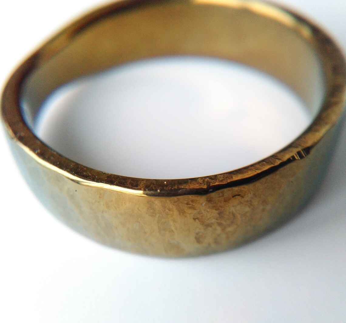 Tantalum band ring gold colorised for men Etsy