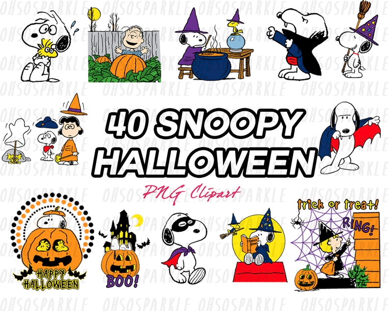 Snoopy clipart halloween clipart clip art peanut clipart Etsy