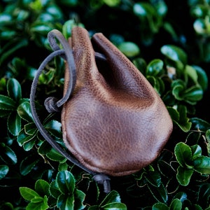 Elvish leather dice bag, hidden stitching.  Discounts for sets.