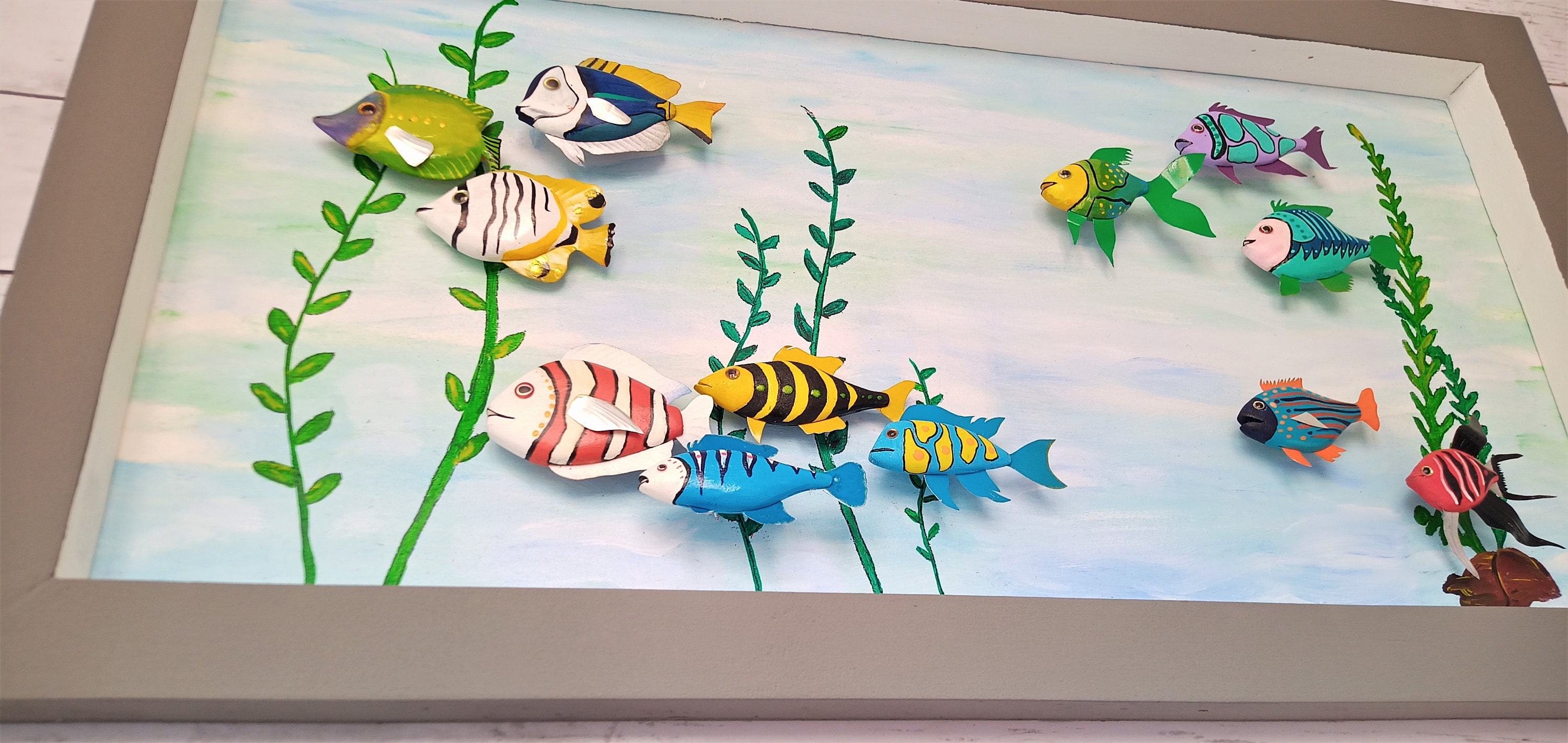 Fish Tank Wall Art Decor Wall Picture Underwater Life Coral Etsy