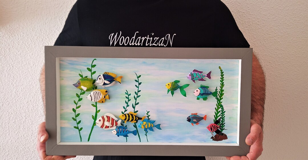 Fish Tank Wall Art Decor Wall Picture Underwater Life Coral Etsy UK