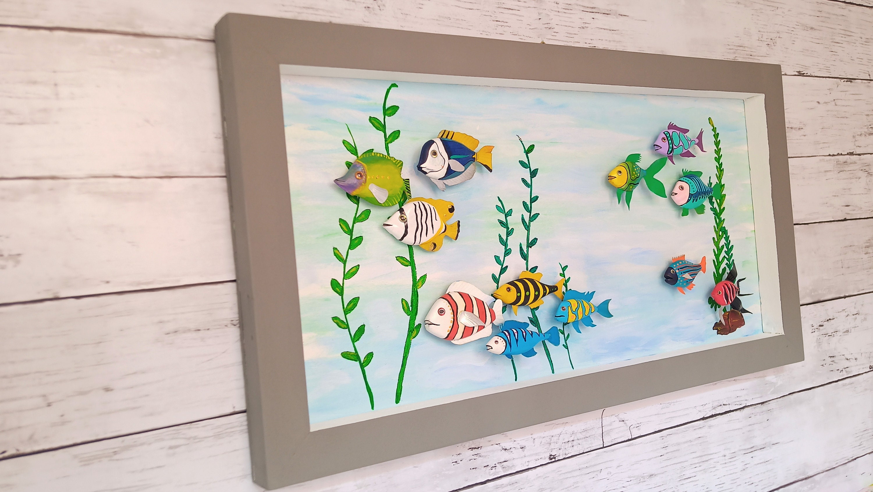 Fish Tank Wall Art Decor Wall Picture Underwater Life Coral Etsy