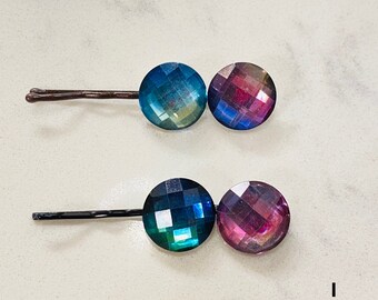Rhinestone Hairpins: Girls' Gemstone Bobby Pins, Set of 2