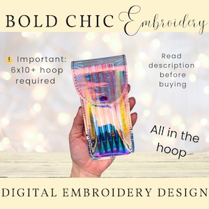 In-the-hoop Jelly Pen Sleeve: 6" pen, klepsluiting (digitaal borduurbestand 6 x 10 in de ring)