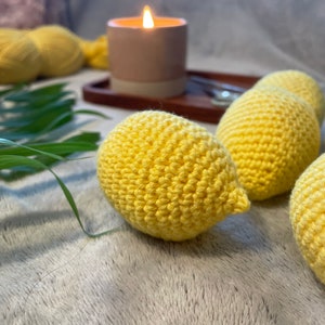 Crochet lemon toy/crochet vegetables/soft toys/crochet miniature food/pretend play food/kitchen for kids