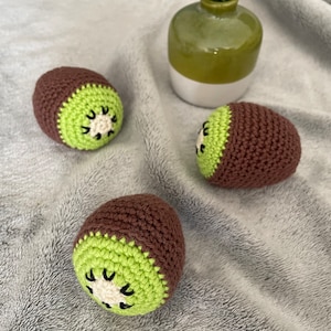 Crochet kiwi toy/crochet fruit/soft toys/crochet miniature food/pretend play food/kitchen for kids