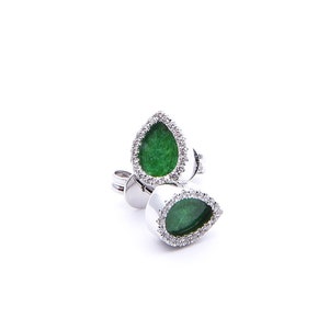 Natural Green Jade Earring Studs