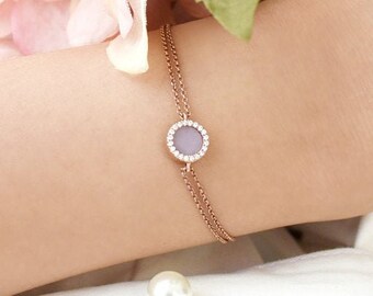 Natural Lavender Jade Bracelet