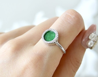 Natural Green Jade Ring