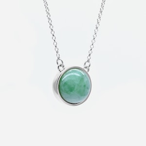 Natural Apple Green Jade Necklace White