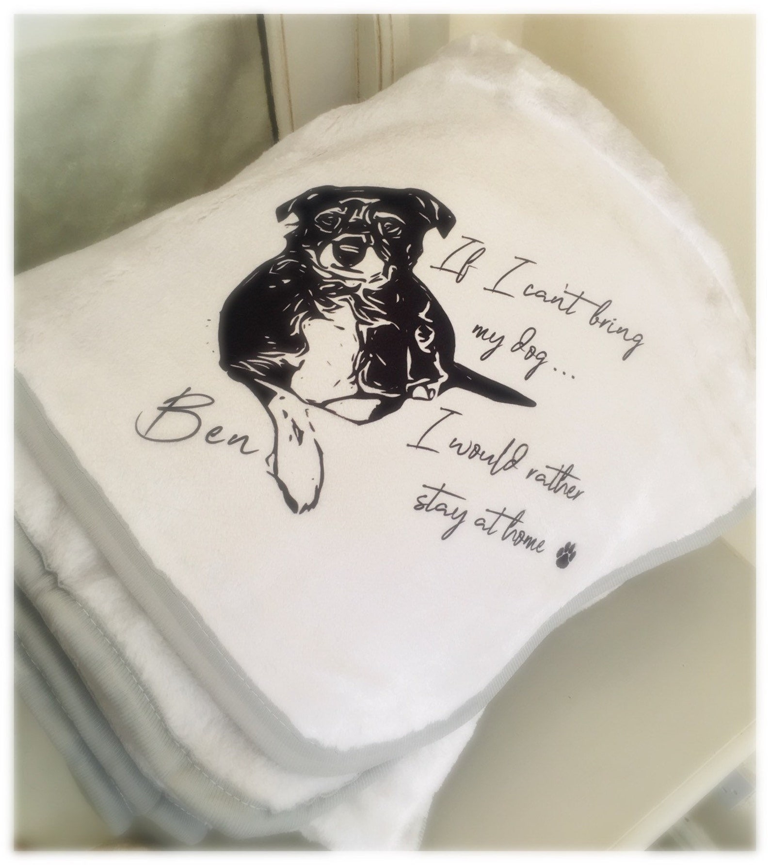 Personalised dog blanket snuggle blanket new home mothers day Etsy