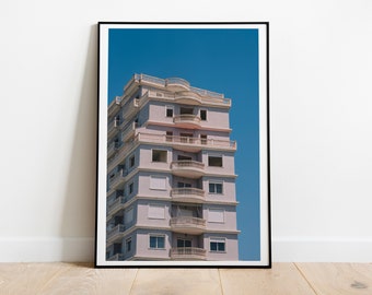 Pink Balconies. Vlorë, Albania August 2023. Photographic Print.