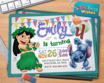 Lilo And Stitch Invitations Etsy