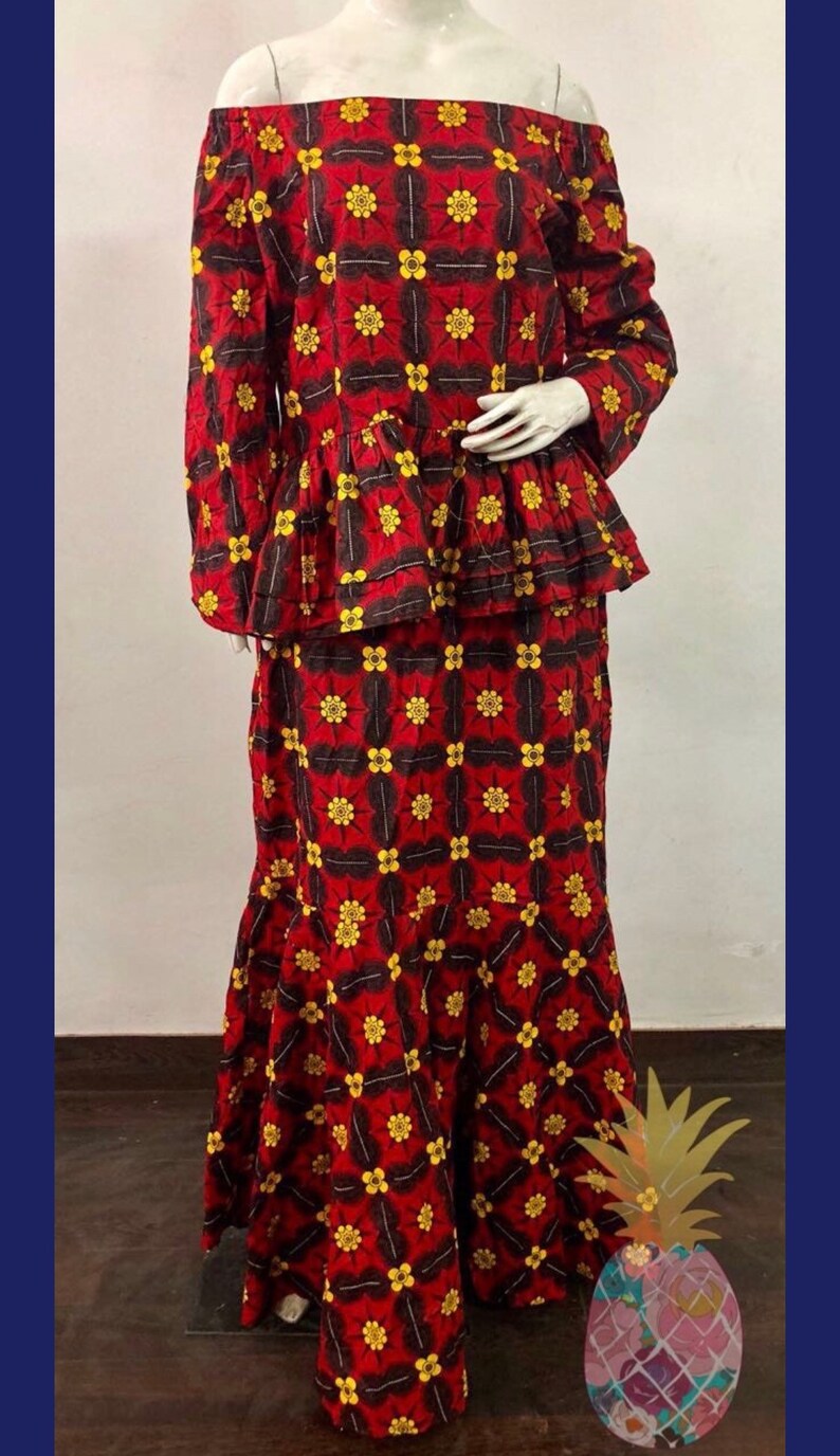 Circles Ankara Two Piece Skirt Set African Skirt Set