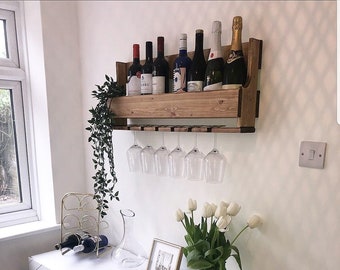 Rustic wine rack made from Baltic wood - 75cm unit