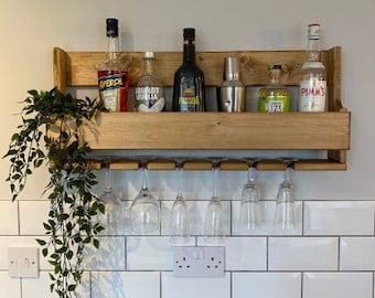 Rustic wine rack reclaimed wood made from recycled pallets 75cm