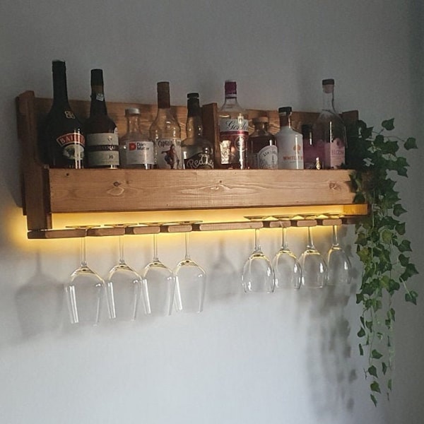 Unique Large Dark Rustic Upcycled Pallet Wood Wine Rack 100cm Ideal Wedding Gift