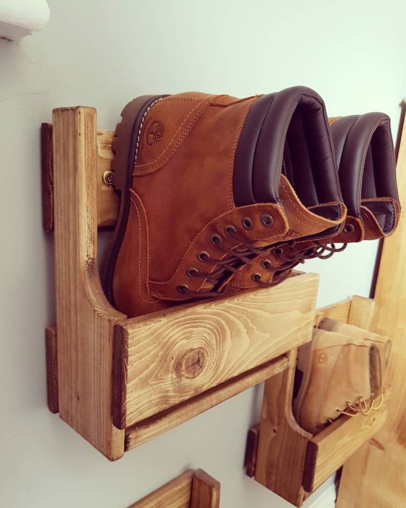 Handmade Upcycled Small Reclaimed Wooden Shoe Racks X 3 Rustic Etsy UK