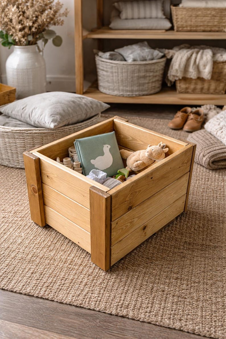 Reclaimed Wood Vinyl Record Storage Crate: Stackable LP Media Unit image 14