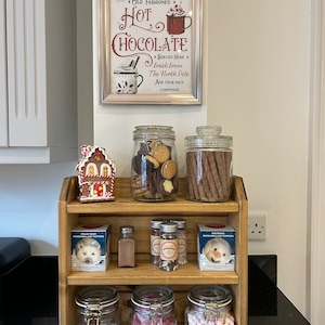 Handmade Wooden Hot Chocolate Rack, Coffee Station, Countertop Bar ...