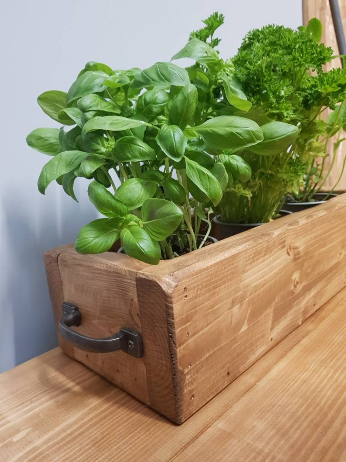 Rustic Wooden Herb Box Window Sill Planter Reclaimed Indoor Etsy UK