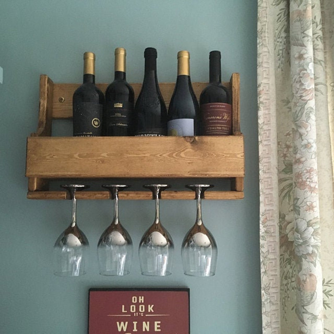 Rustic Wine Rack Reclaimed Wood Made From Recycled Pallets 50cm - Etsy