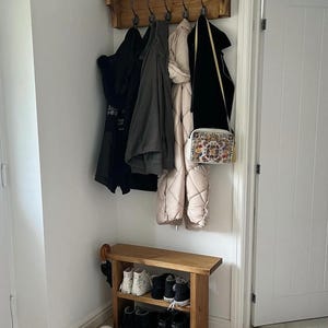 Rustic Scandinavian Wooden Shoe Storage Rack/Bench - 3 Tier Entryway/Mudroom Organiser imagem 11