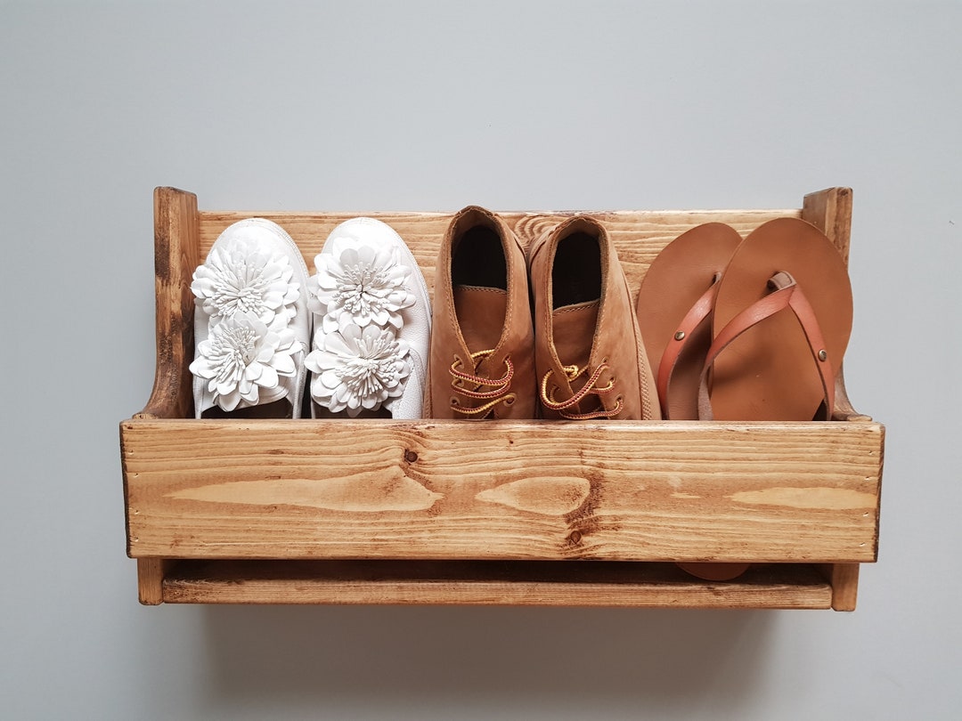 Unique Shabby Chic Pallet Wood Floating Shoe Rack Ideal Storage - Etsy