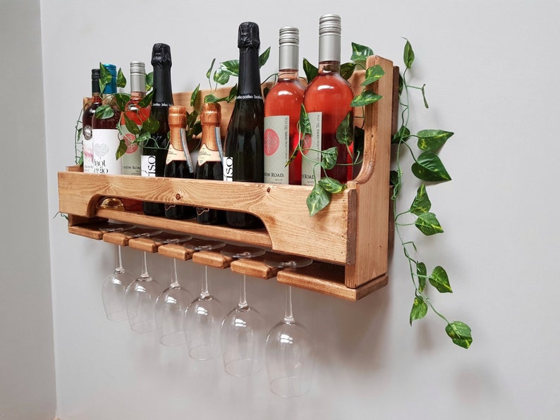 Floating Home Bar Drinks Shelf Gin Rack Cocktail Display Etsy