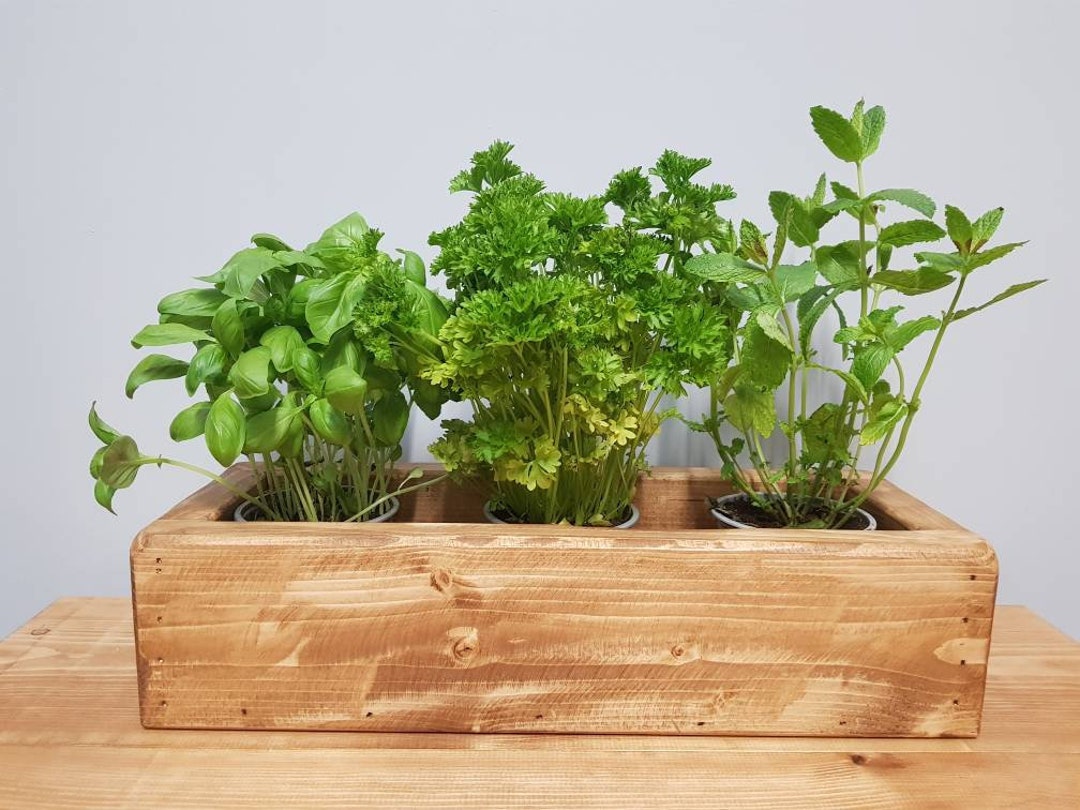 Rustic Wooden Herb Box, Window Sill Planter, Reclaimed, Indoor Herb